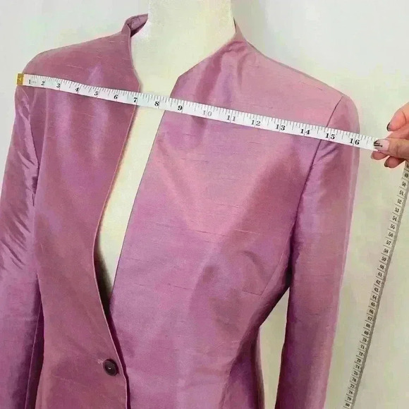 100 % Silk Vintage Rena Rowan Dress Suit, Dress size 8, Blazer size 4. - Picture 8 of 15